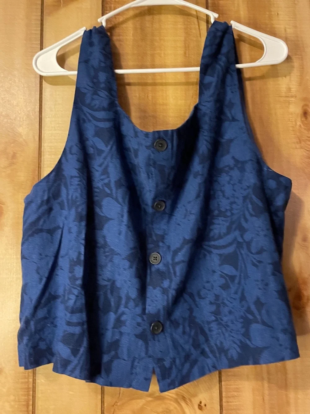 GAP Blue Floral Square-Neck Tank XL - Picture 8 of 10